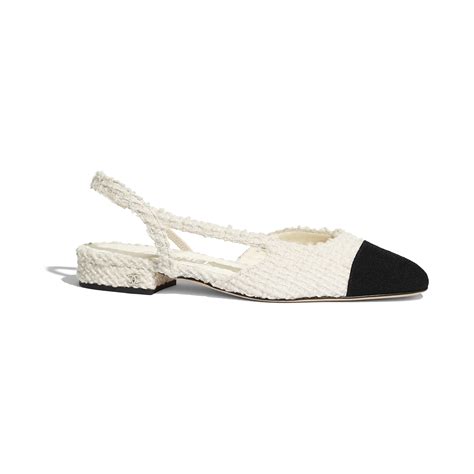 chanel slingback white tweed|Chanel slingbacks shoes.